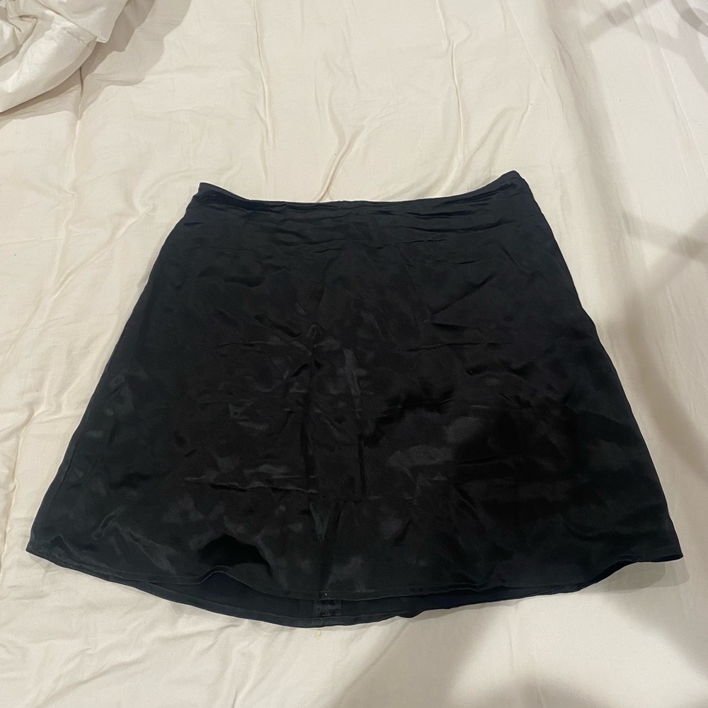 Reformation Black Silk Mini Skirt 4P